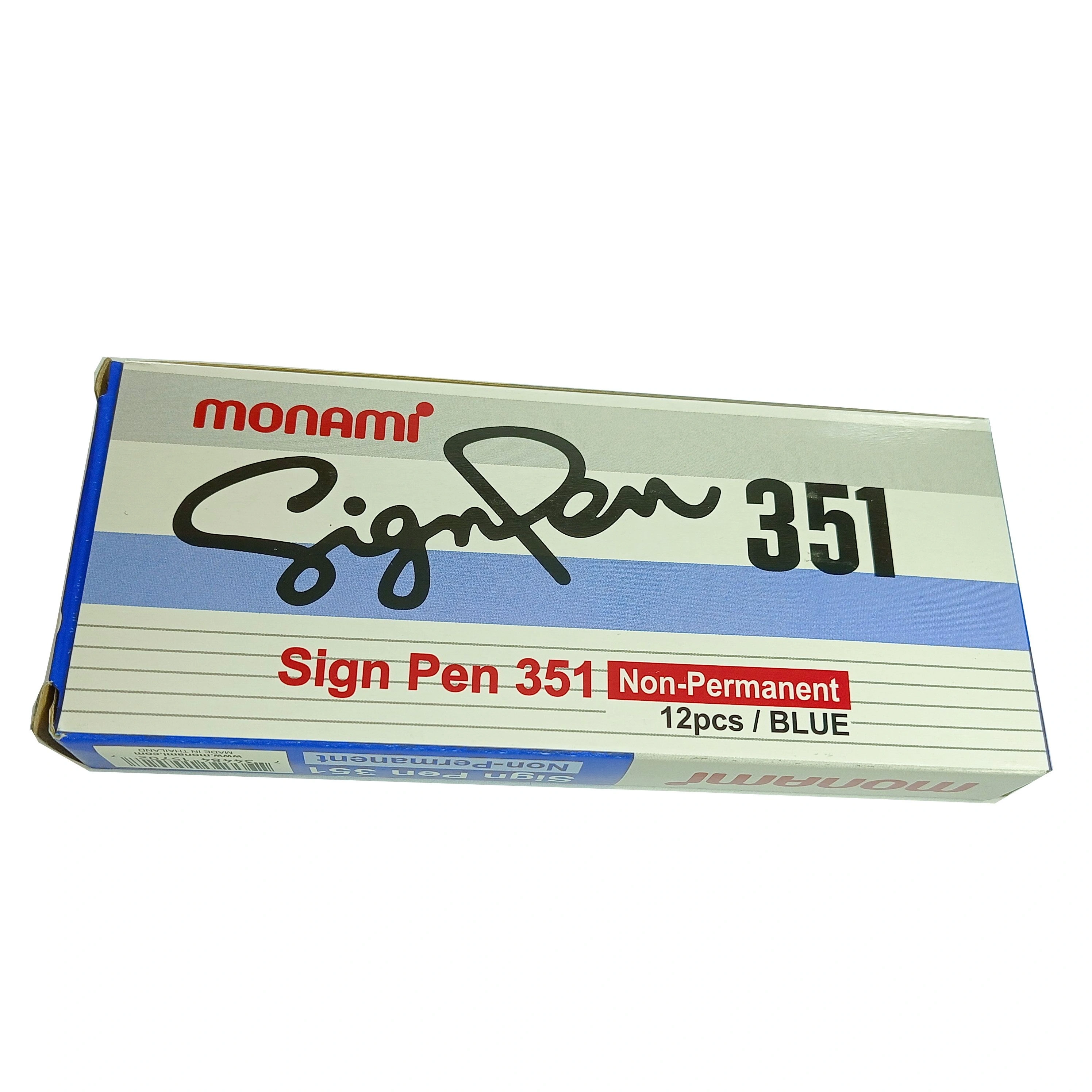 Monami Sign Pen Non-Permanent Blue( Pack Of 12 pcs)