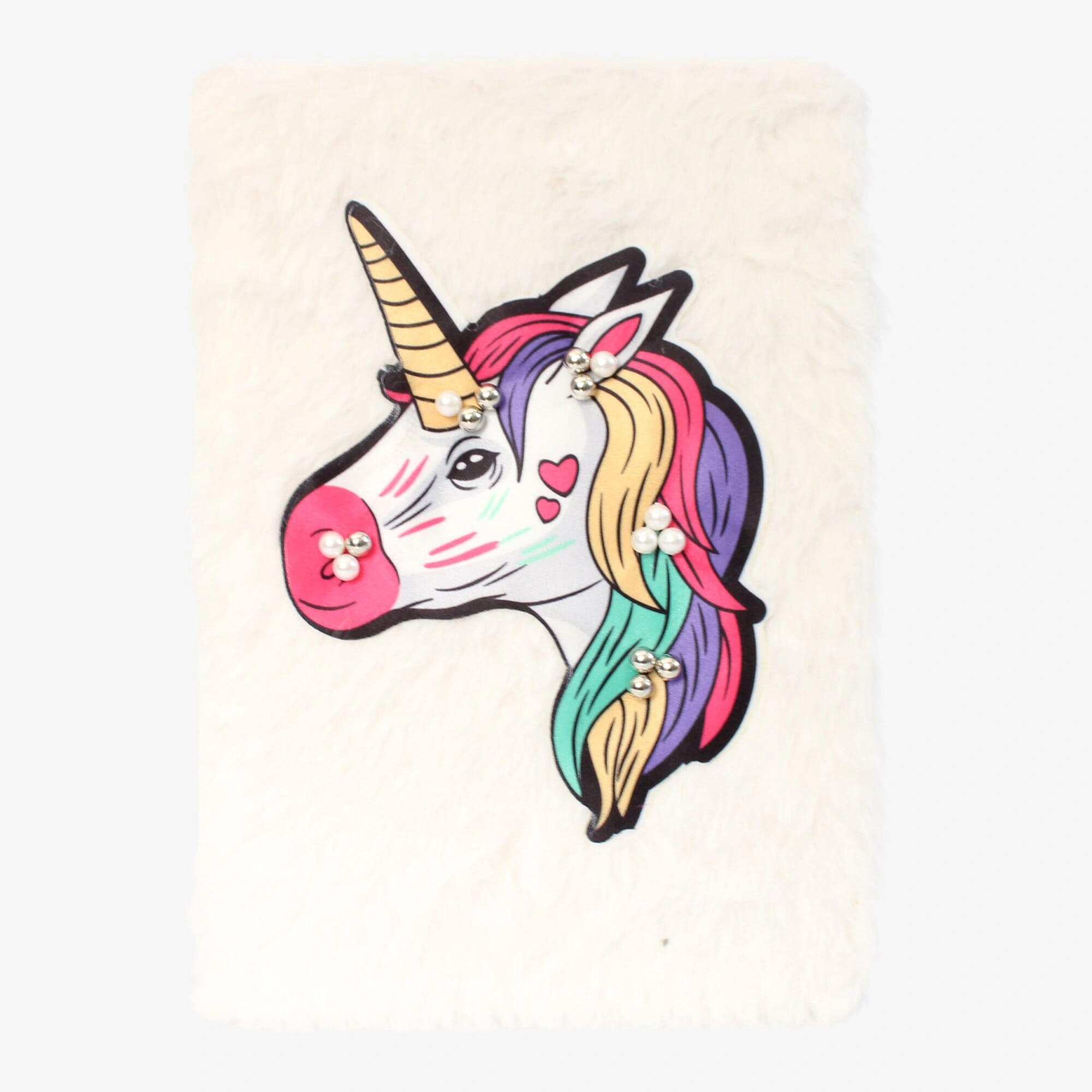 Soft Pink Unicorn Fur Cover Note Book
